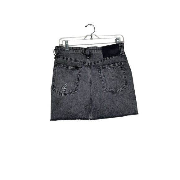 Rag & Bone Women's Gray Denim Mini Skirt Size 27 Frayed Hem Casual - Picture 3 of 5